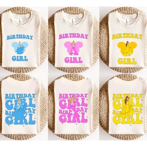 Birthday Princess Shirt, Disney Girl Family Matching Gift for Daughter Kid Toddler Themed Party Tee Minimal For Her Pastel Sweatshirt