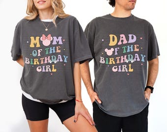 Magical Mouse Birthday Girl Shirt: Mom, Dad, Crew - Comfort Colors Tee