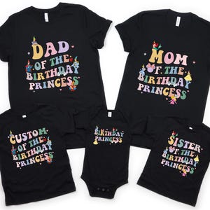 Custom Birthday Princess Family Shirt, Magical Happiest Place Mouse Gift Personalized Mom Dad Party Vacation Gift for Kid Toddler Baby Youth