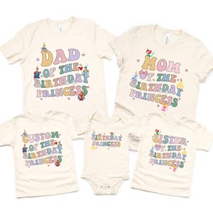 Custom Birthday Princess Family Shirt, Magical Happiest Place Mouse Gift Personalized Mom Dad Party Vacation Gift for Kid Toddler Baby Youth