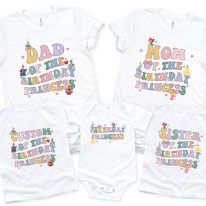 Custom Birthday Princess Family Shirt, Magical Happiest Place Mouse Gift Personalized Mom Dad Party Vacation Gift for Kid Toddler Baby Youth