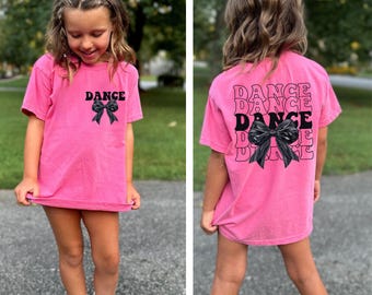 Dance Bow Coquette Shirt: Girly Dancer Comfort Colors Tee