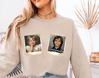 Personalized Couple Shirt, Valentine Couple Sweatshirt, Custom Photo Gift, Vintage  Lover Picture Tee, Wedding Anniversary