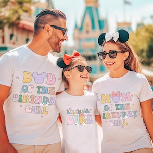 Custom Birthday Girl Family Shirt, Magical Happiest Place Mouse Gift Personalized Mom Dad Party Vacation Gift for Kid Toddler Baby Youth