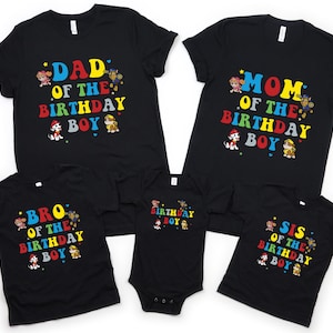 Custom Birthday Boy Shirt, Personalized Dog Fan Party Tee, Son Grandson Nephew Family Matching T-Shirt, Baby Infant Toddler Kid Youth Gift