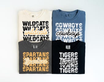 Custom School Mascot Comfort Colors T-Shirt: School Spirit Team Tee