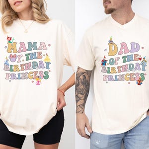 Mom Dad of Birthday Princess Girl Shirt, Magical Happiest Place Cute Mouse Sweatshirt Custom BDAY Mama Dada Gift Squad Party Comfort Colors®