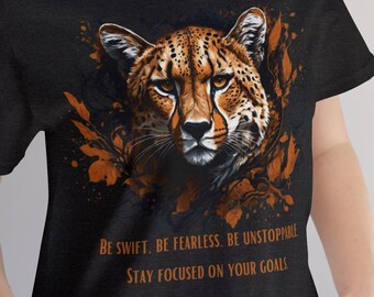 Cheetah Spirit Animal T-shirt, Conscious Clothing, Gift for Spiritual People, Unisex Cotton Tee