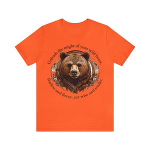 Bear Spirit Animal Unisex Cotton T-Shirt, Nature-inspired Tee for Strength and Transformation, Conscious Clothing, Gift for Spiritual People image 8