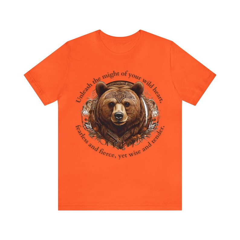 Bear Spirit Animal Unisex Cotton T-Shirt, Nature-inspired Tee for Strength and Transformation, Conscious Clothing, Gift for Spiritual People image 8