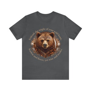 Bear Spirit Animal Unisex Cotton T-Shirt, Nature-inspired Tee for Strength and Transformation, Conscious Clothing, Gift for Spiritual People image 7