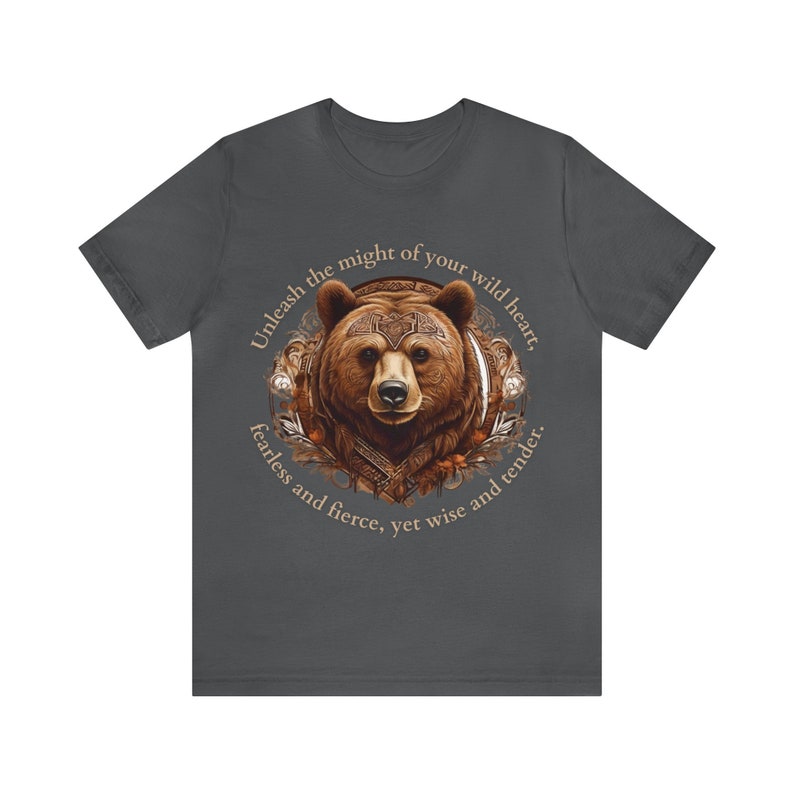 Bear Spirit Animal Unisex Cotton T-Shirt, Nature-inspired Tee for Strength and Transformation, Conscious Clothing, Gift for Spiritual People image 7