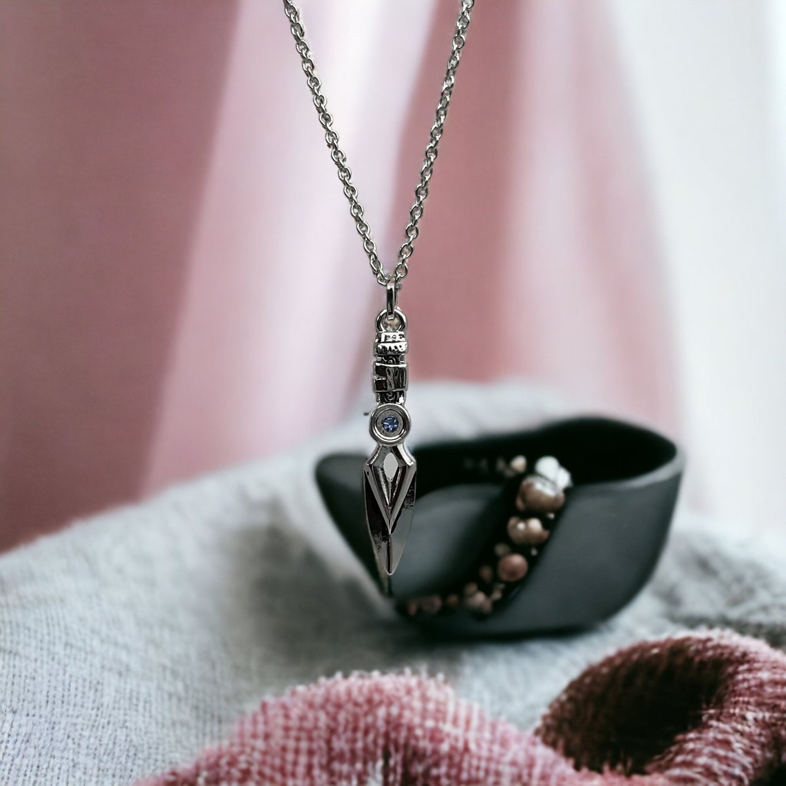 Valorant Jett Gaming Necklace, Adjustable Egirl Necklace, Silver Jett