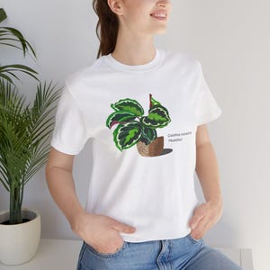 Calathea Roseopicta &quot;&quot;Medaillon&quot;&quot; Pflanzen-Liebhaber-T-Shirt - Weiss