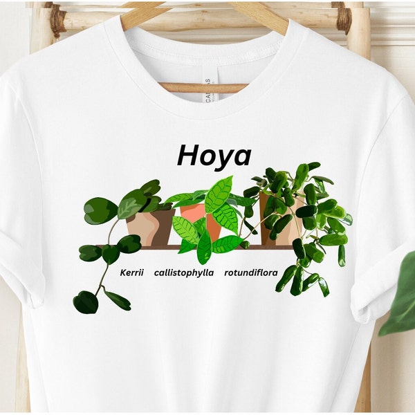 Chemise plante hoya, tshirt amoureux des plantes cadeau maman plante cadeau papa plante, tee shirt collection plante d'intérieur Tshirt plante, T-shirt hoya callistophylla