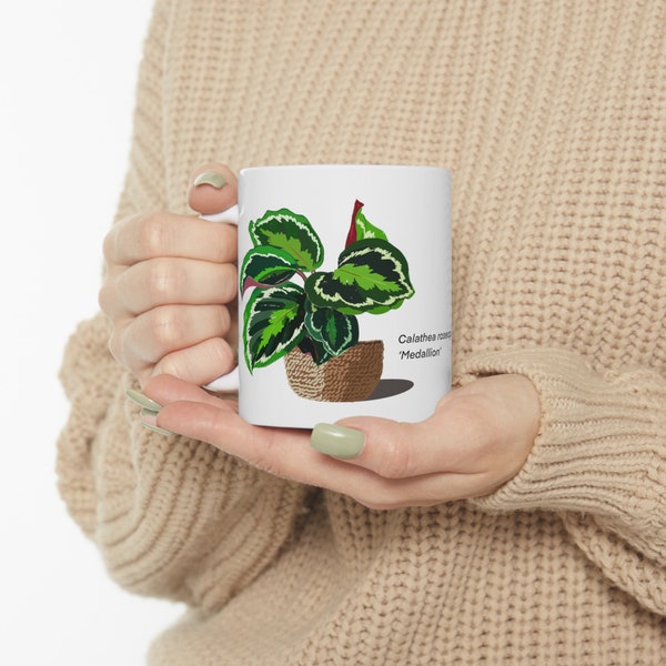 Calathea roseopicta 'Medallion'  mug Calathea plant cup plant lover coffee tea mug plant lovers plant mom plant dad gift houseplant cup