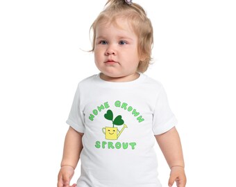 Home Grown Sprout baby of peuter 3 m -24 m biologisch katoenen T-shirt geelgroene combinatie - zwart, wit, marineblauw of roze