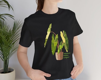 Philodendron Billietiae Variegated Plant Lover T-Shirt - Black, White, Tan, Olive