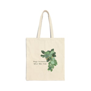 Hoya Lacunosa &#39;Silver Mint Coin&#39; Canvas Tote Bag - Black