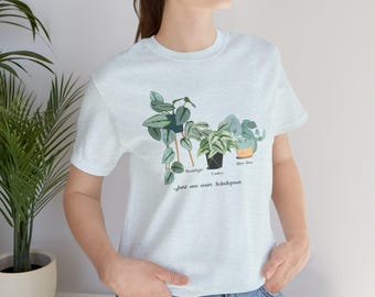 Scindapsus Trio Plant Lover T-Shirt - Heather Ice Blue