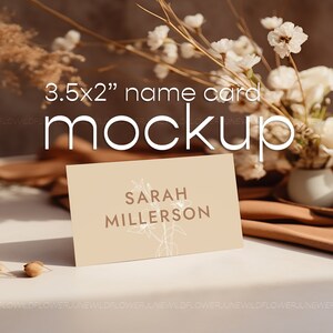 Place Card Mockup, Wedding Card Mock up, Table Card Mock Up, Wedding Name Card, Modern Wedding PSD Mock up, Name Tag, 3.5x2 Card Mockup 5
