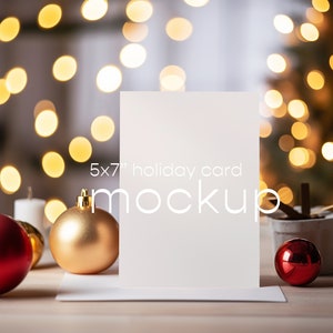 Xmas Card Mockup, Christmas Card Mockup, 5x7 Card PSD Mockup, Corjl Mockup, Smart Object, Xmas Mockup Photo, Holiday Photo Card Mock up, 10