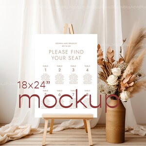 Wedding Welcome Sign Mockup, Seating Chart Mockup, 18x24 Sign PSD Mockup, Tabletop Sign Mockup,  Venue Sign Mockup, Wedding Mockup Photo, 05