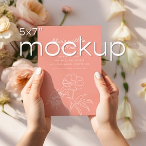 Wedding Invitation Mockup, Shower Invite Mockup, 5x7 Card PSD Mockup, Minimal Boho Mockup, Smart Object Mockup Photo, 11