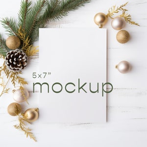 Holiday Card Mockup, Christmas Card Mockup, 5x7 Card PSD Mockup, Corjl Mockup, Smart Object, Xmas Mockup Photo, Xmas Photo Card Mock up  4