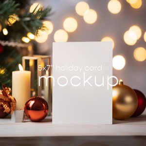 Holiday Card Mockup, Christmas Card Mockup, 5x7 Card PSD Mockup, Corjl Mockup, Smart Object, Xmas Mockup Photo, Photo Card Mock up, Xmas 9