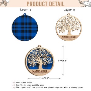 Personalized Tree of Life Layered Wood Ornament, Custom Life Tree ...