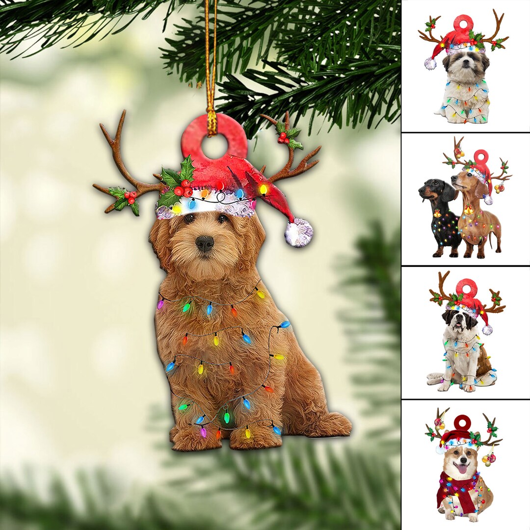 Personalized Dog Flat 2D Ornament Custom Dog Breed Christmas Etsy