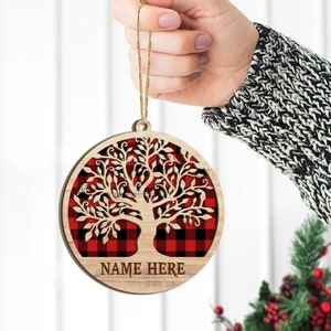 Personalized Tree of Life Layered Wood Ornament, Custom Life Tree ...