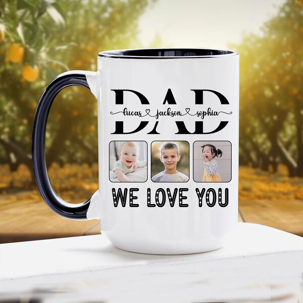 Personalized Dad Mug, Mug with Photo, Custom Kid's Photo Coffee Mug, Custom Photo Dad & Child Coffee Cup, Father's Day Gift for Dad, Grandpa