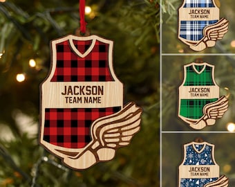 Personalized Track And Field Layered Wood Ornament, Custom Runner Christmas Tree Ornament, Track Christmas Home Decor, Xmas Running Gift