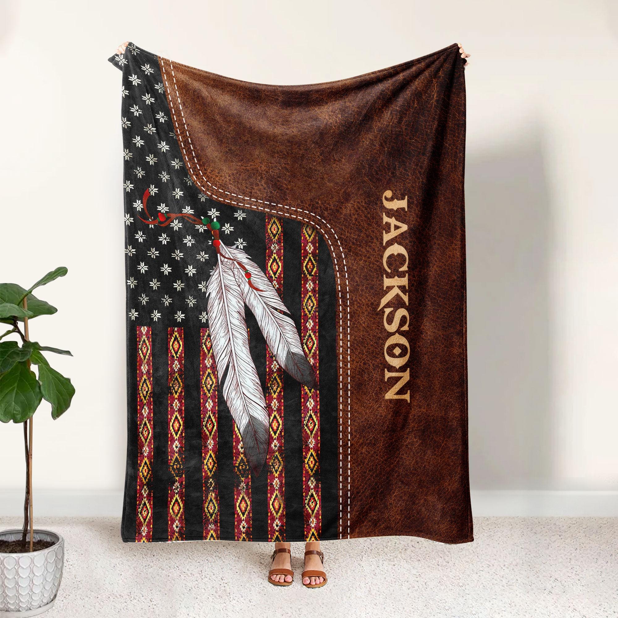 Personalized Native American Canvas - Gift Idea For The Whole Family - Couple/Parents & Up to 2 Kids Native American - Always Together main image 0