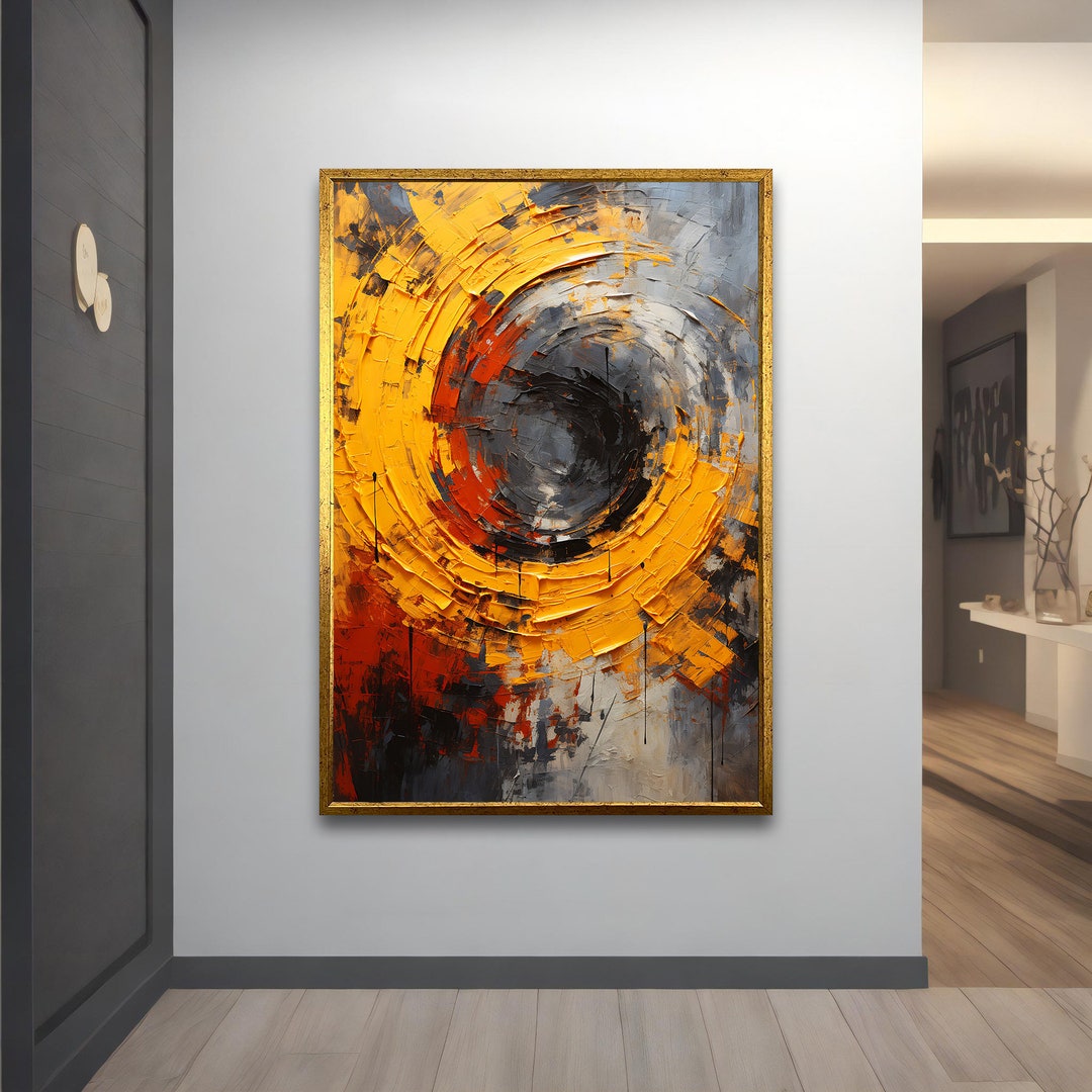 Abstract Orange Canvas Wall Art Abstract Orange Decor Etsy