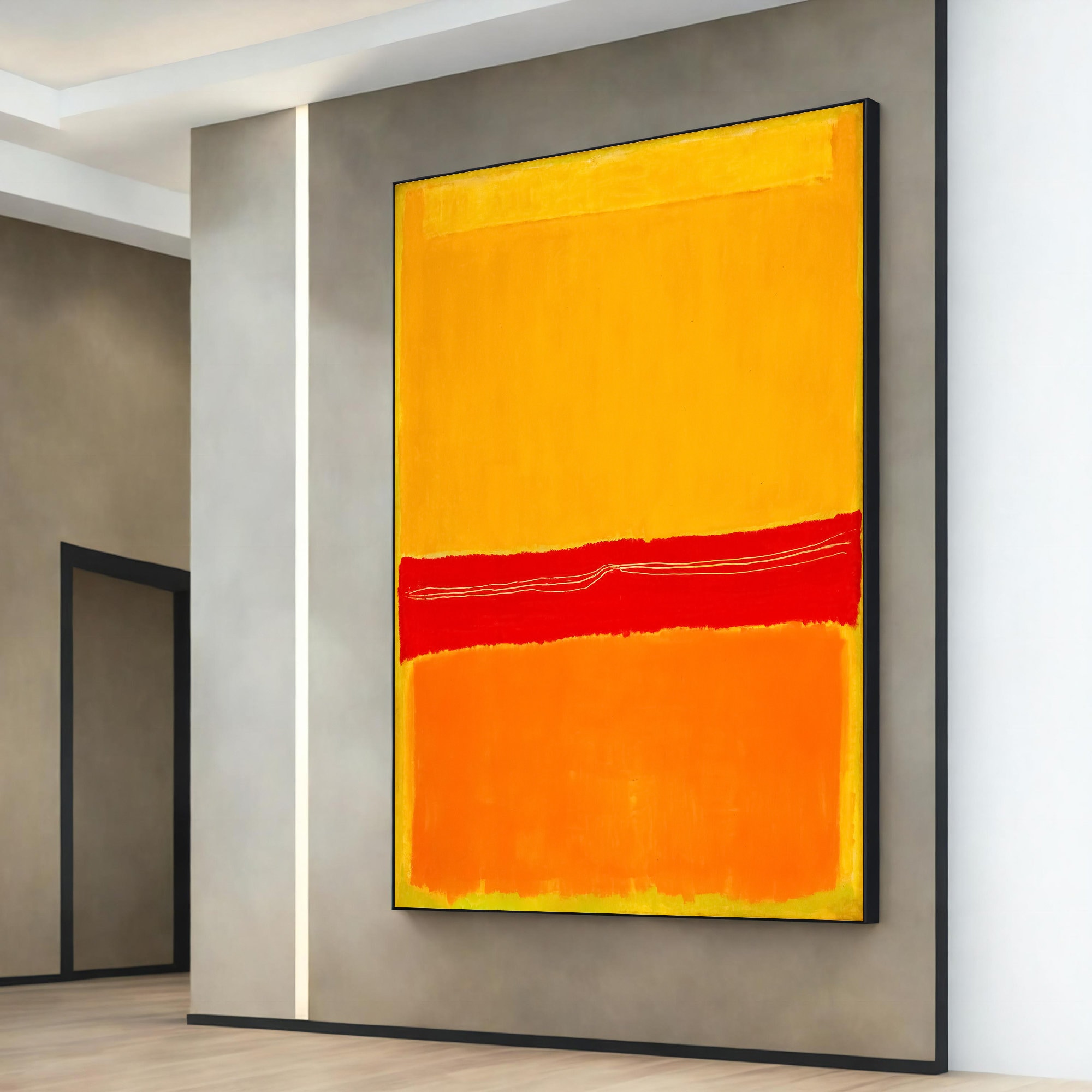 Mark Rothko Red and Orange Canvas Painting, Mark Rothko Wall Art, Mark