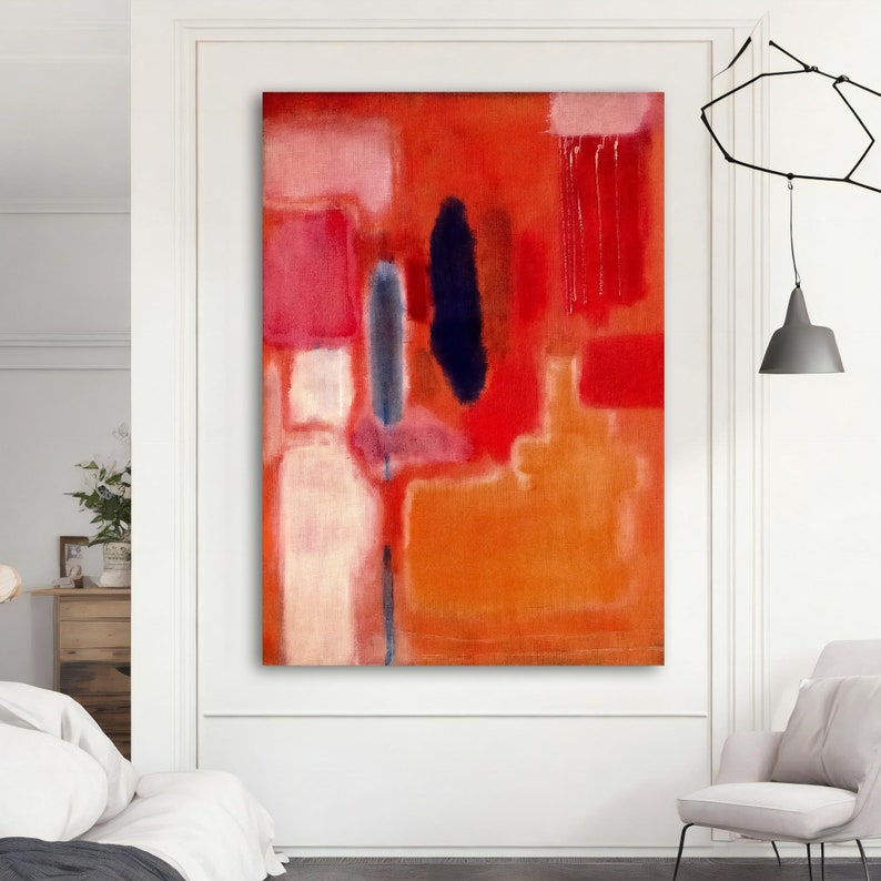 Mark Rothko Red and Orange Canvas Painting Mark Rothko Wall Etsy
