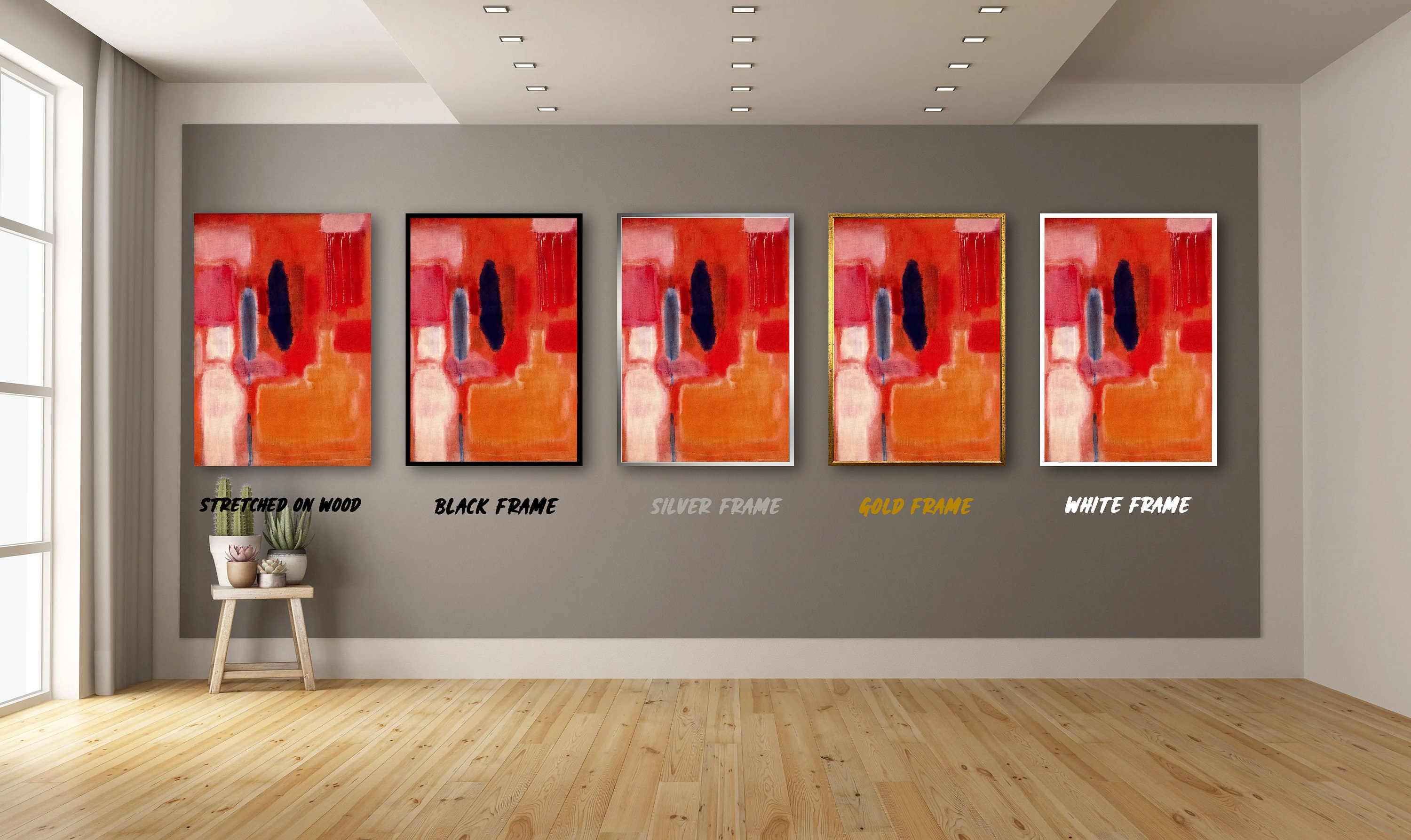 Mark Rothko Red and Orange Canvas Painting Mark Rothko Wall Etsy