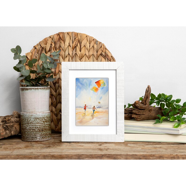 Printable Kites at the Beach Watercolor Art Surf Print Kite Print Printable Kites at the Beach Watercolor Art Surf Print Kite Print