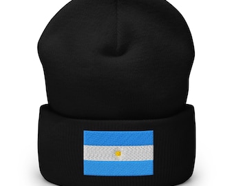 Gorro con la bandera de Argentina, gorro bordado con puños, regalos de Argentina, Buenos Aires, fútbol argentino, varios colores