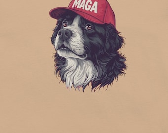Camiseta con perro con sombrero MAGA, divertida camiseta MAGA de Trump, perros para Trump, las vidas de los perros importan, mascotas para Trump, perro MAGA, camiseta Trump 2024