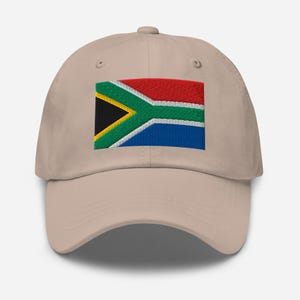 South Africa Flag Hat, Embroidered Adjustable Cotton Dad Cap, South Africa Gifts, South Africa Springbok Rugby Gift, Multiple Colors