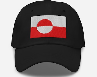 Greenland Hat, Greenlandic Flag Embroidered Adjustable Dad Cap, Greenland Gifts, Multiple Colors