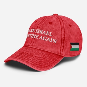Gorra "Make Israel Palestine Again", ajustable, de sarga de algodón sin estructura, bordada pro Palestina, falasteen, antiisraelí, regalo de protesta