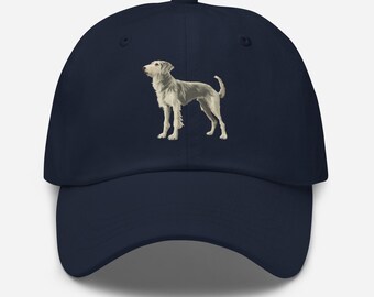 Irish Wolfhound Hat, Adjustable Unstructured Cotton Dad Cap, Wolfhound Gifts, Multiple Colors
