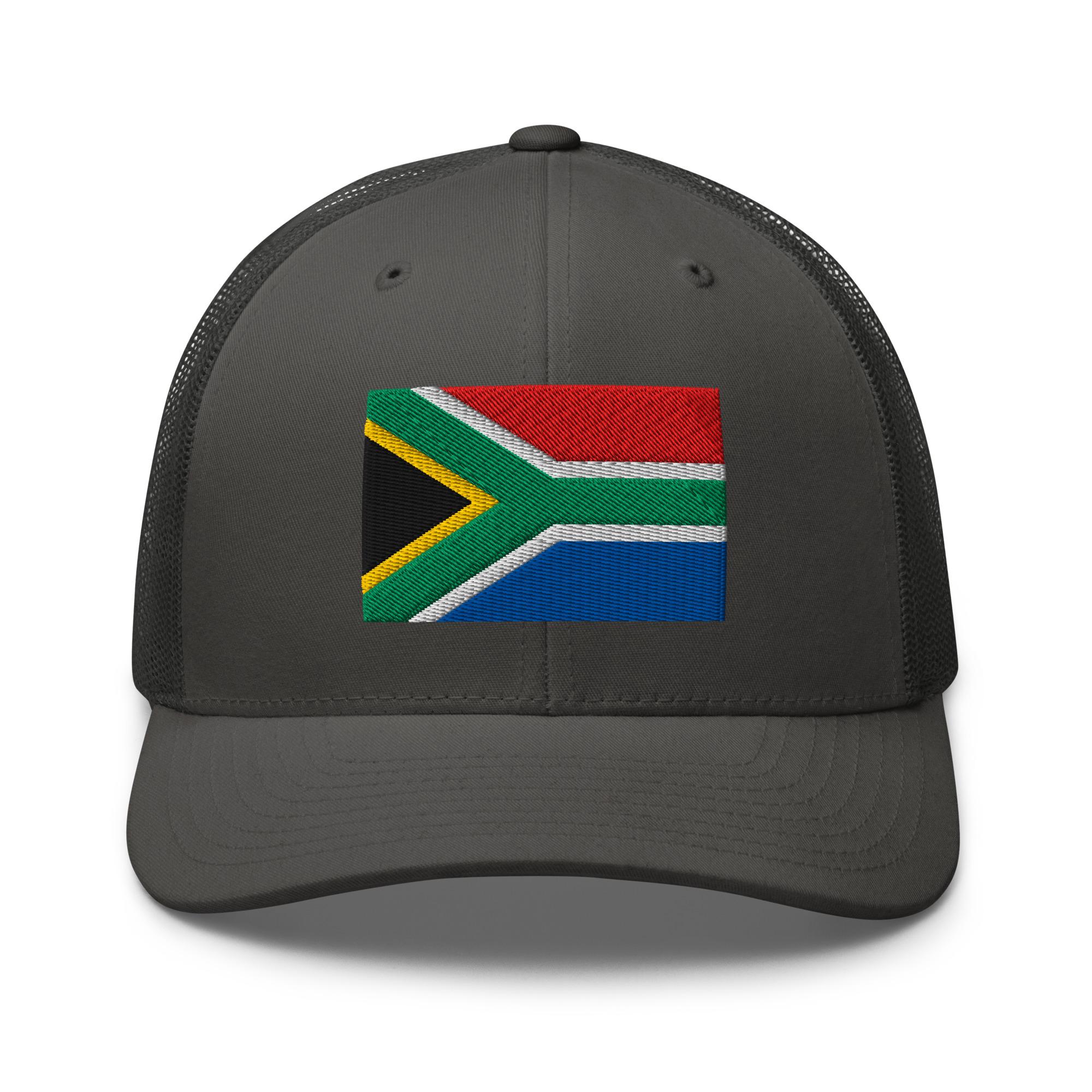 Springbok Presents South Africa Flag Hat, Embroidered Adjustable Mesh Trucker Cap, South ...