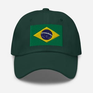 Brazil Hat, Brazilian Flag Embroidered Adjustable Ball Cap, Brazil Gifts, Brazil Soccer World Cup, Brazilian American, Multiple Colors