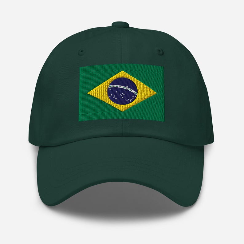 Brazil Hat, Brazilian Flag Embroidered Adjustable Ball Cap, Brazil Gifts, Brazil Soccer World Cup, Brazilian American, Multiple Colors